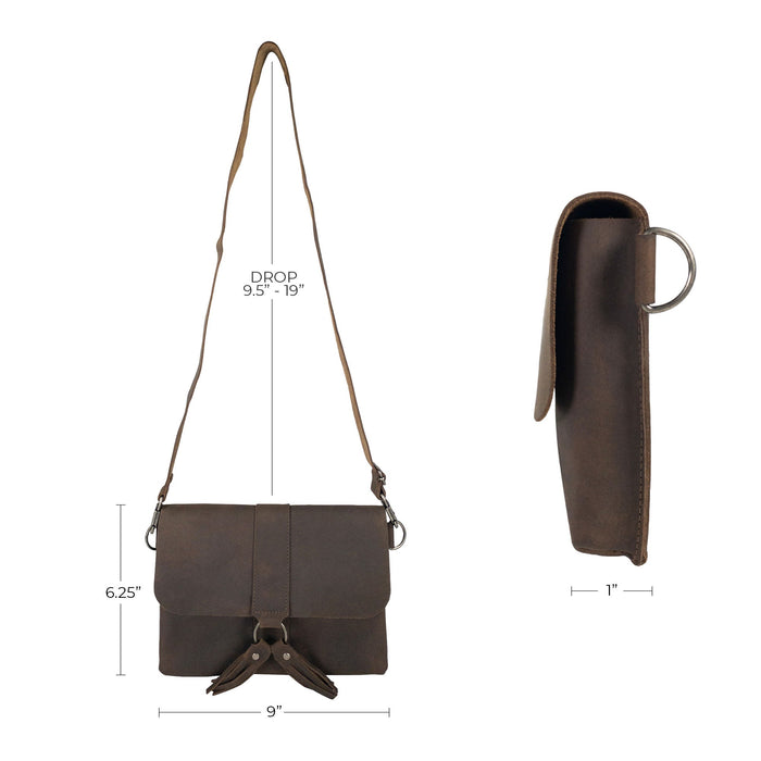 Rectangular Crossbody Bag with Tassels - Stockyard X 'The Leather Store'