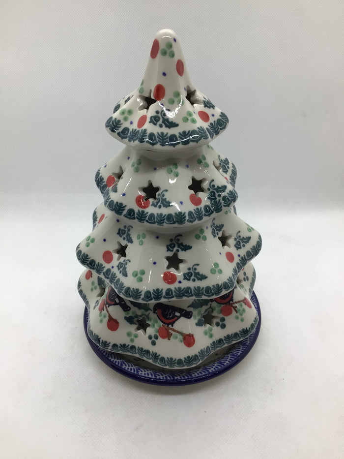 Red Robin Christmas Tree Luminary 8"