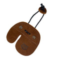 Right Handed Archery Finger Protector by Hide & Drink, a stylish and functional archery finger tab made from full grain leather. Ideal protect guard for recurve bows, perfect for shooting practice gear sports & outdoors. This artisan piece features hand cut, hand sewn craftsmanship, showcasing small batch production and fire branded quality, handmade in La Antigua Guatemala.