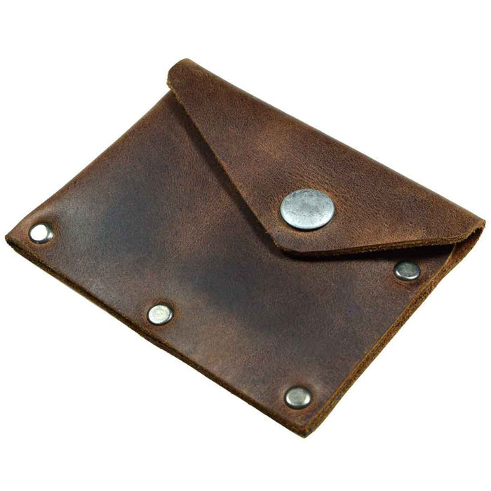 Riveted Card Holder with Snap - Stockyard X 'The Leather Store'