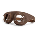 Riveted Steampunk Goggles by Hide & Play showcase a rugged and stylish design made of full grain leather. Perfect for retro cosplay as mad scientist goggles, these handmade accessories feature meticulous small batch production and artisan craftsmanship. Ideal for steampunk enthusiasts.