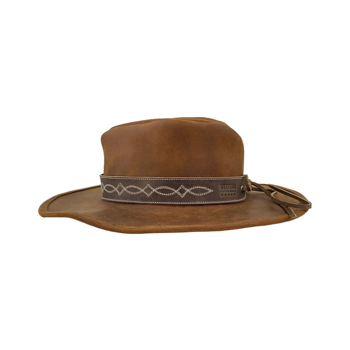 Rodeo Hatband with Cowboy Stitching - Stockyard X 'The Leather Store'