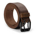 Rustic Leather Belt / Rustic Charcoal Double Prong Buckle, 1.5" Wide