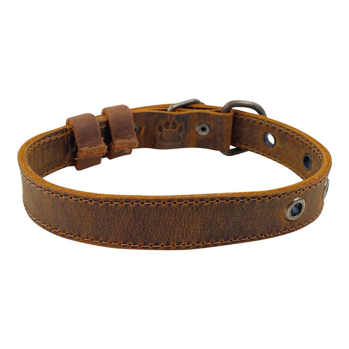 Rustic Slim Dog Collar - Stockyard X 'The Leather Store'