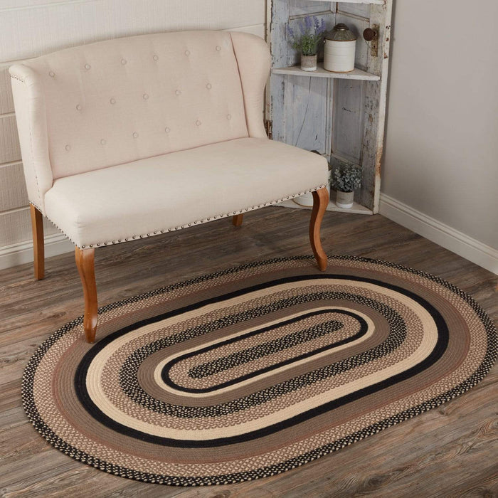 Sawyer Mill Charcoal Jute Rug Oval w/ Pad 48x72 - The Village Country Store