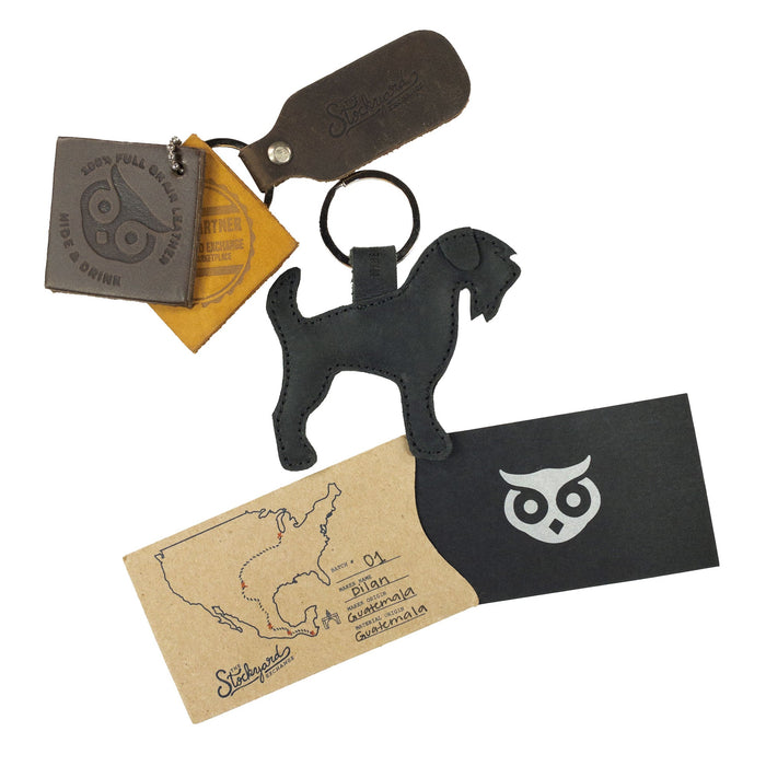 Schnauzer Dog Keychain - Stockyard X 'The Leather Store'