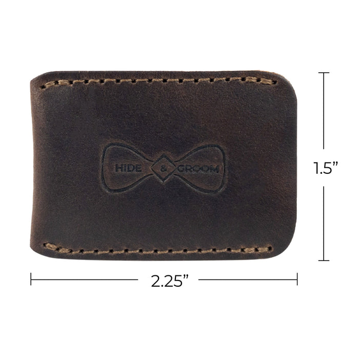 Specifications and dimensions of the Set of 4 Double Edge Safety Razor Head Protective Sheath by Hide & Groom, a perfect gift for groomsmen. This artisan crafted, full grain leather product is proudly handmade in La Antigua Guatemala & Oaxaca Mexico.