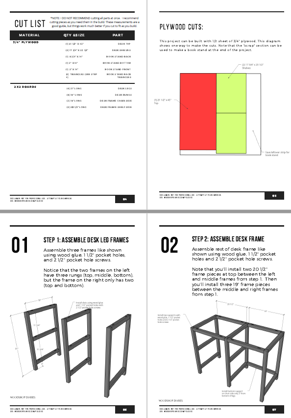 Simple DIY Desk Plans