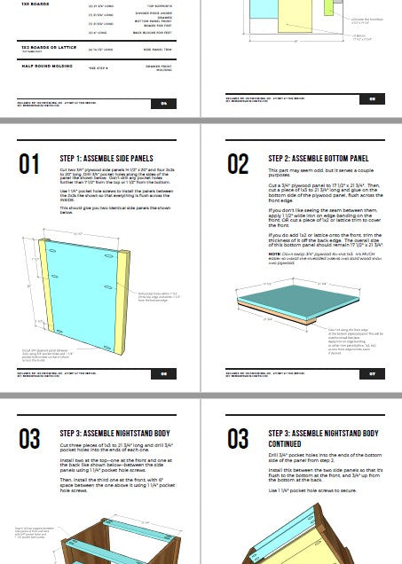Simple One Drawer Nightstand Plans