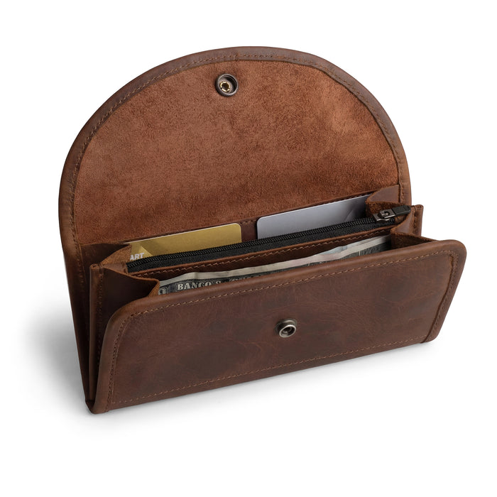 Single Snap Zippered Wallet