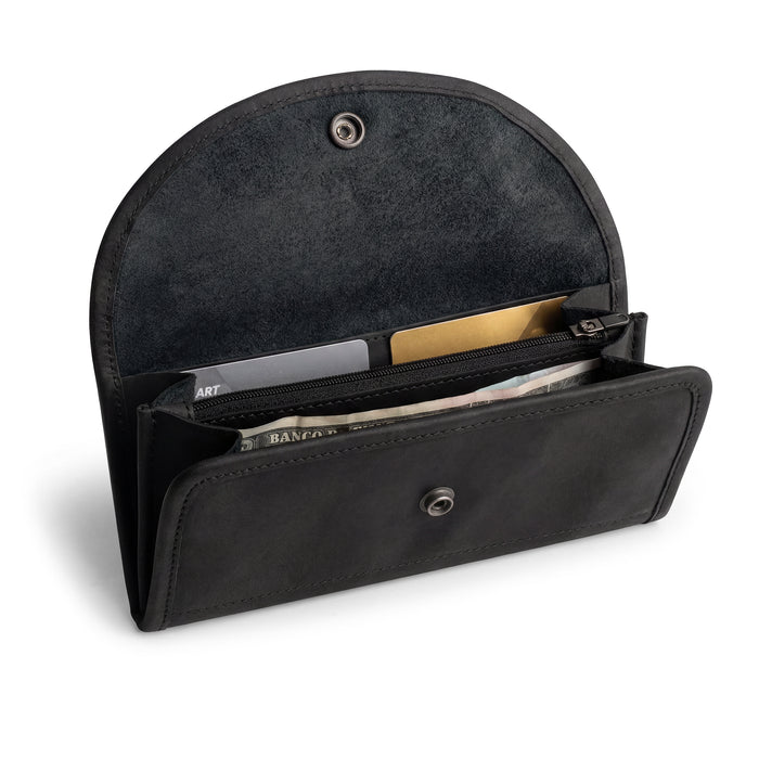 Single Snap Zippered Wallet