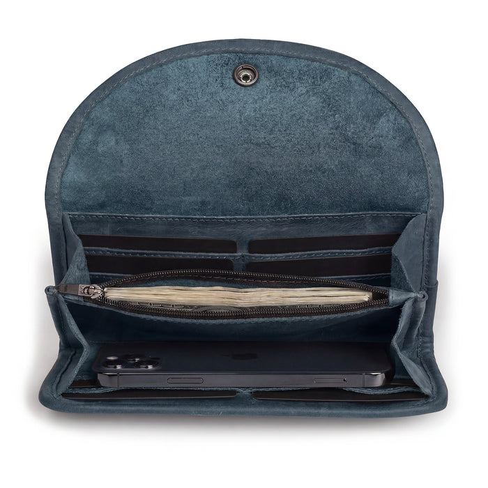 Single Snap Zippered Wallet
