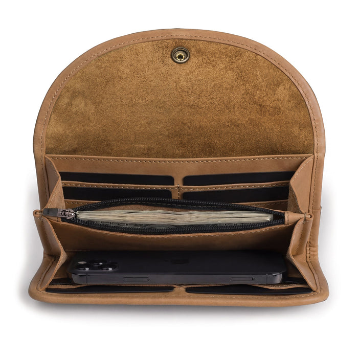 Single Snap Zippered Wallet