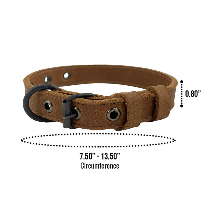 Slim Leather Dog Collar - Stockyard X 'The Leather Store'