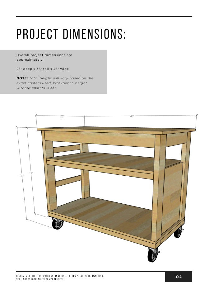 Small Mobile Workbench Building Plans
