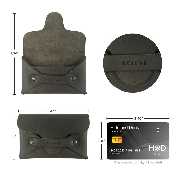 Meet Hide & Drink's Snapless Business Card Holder, a stylish vintage wallet designed for both men and women. This durable pouch made from Full Grain Leather is an excellent money organizer, showcasing the artisanal craftsmanship from La Antigua Guatemala & Oaxaca Mexico.