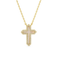 Splendid Iris - Feel The Faith Shell Pave Cross Necklace