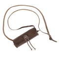 La Antigua Rustic Spotting Scope Case shown with an adjustable strap. This handmade travel case provides superior protection for your spotting scope, crafted from full grain leather in La Antigua, Guatemala. Ideal for outdoor adventures, this protective sleeve is perfect for nature enthusiasts seeking durable accessories.