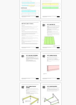 Printable PDF plan preview for DIY square farmhouse coffee table