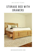 DIY storage bed with built-in side drawers – printable PDF building plans