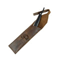 Hide & Drink Straight Razor Cover showcasing a sleek design in Full Grain Leather, perfect for shaving on the go. This artisan product embodies Small Batch Production, Hand Cut, Hand Sewn, and Fire Branded craftsmanship, handmade in La Antigua Guatemala & Oaxaca Mexico.