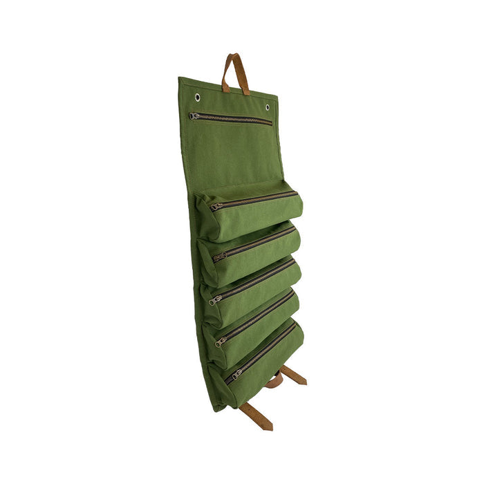 Super Tool Roll - Multi-purpose Roll Storage Bag & Wrench Pouch - Olive - Stockyard X 'The Leather Store'