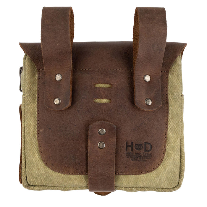 Group photo of various Survival Camping Pouches by Hide & Drink displaying different colors and styles. Constructed from Water Resistant Waxed Canvas & Full Grain Leather, perfect for survival kits and outdoor essentials.