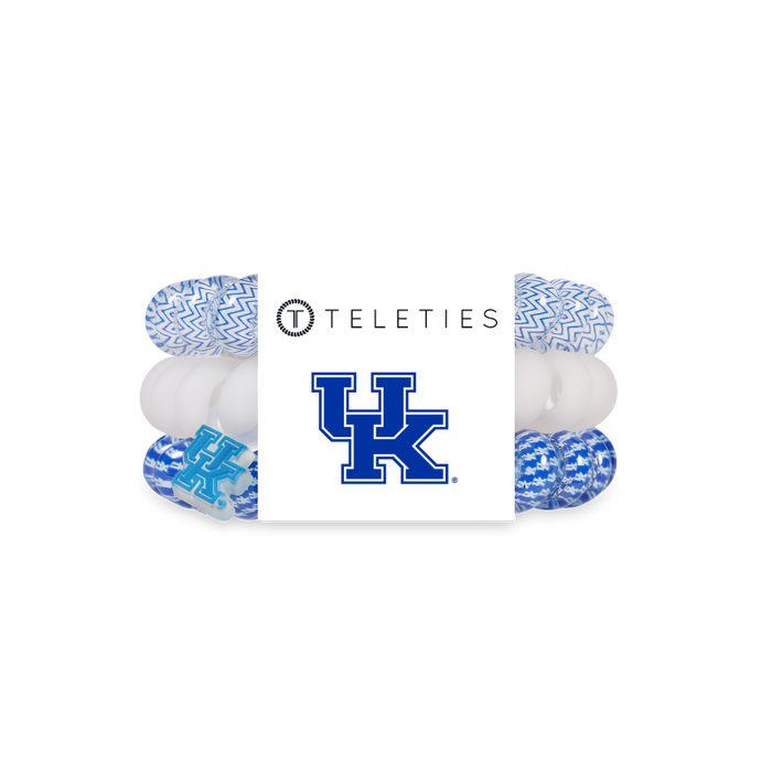 TELETIES - Spiral Hair Coils | Large | Go Big Blue! Hair Ties