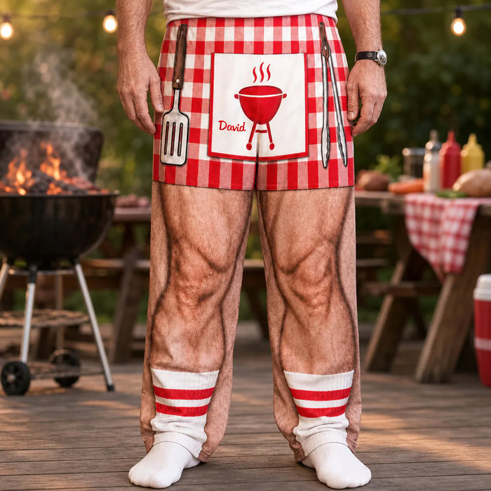 The Best Grill Master Dad - Personalized Pajama Pants, Funny Hairy Legs Pajama Pants Gift For Dad, BBQ Lovers
