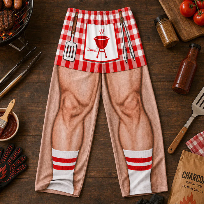 The Best Grill Master Dad - Personalized Pajama Pants, Funny Hairy Legs Pajama Pants Gift For Dad, BBQ Lovers