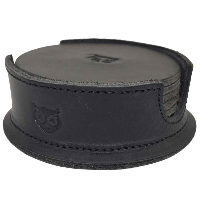 Thick Leather Owl Coasters (6-Pack) - Stockyard X 'The Leather Store'