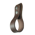 Thick Whip Holster by Hide & Drink showcasing a sleek design, made from thick full grain leather, ideal as a whip holster or belt loop bullwhip holder for cowboy use. This rustic strap represents small batch production and is hand cut, hand sewn, fire branded, and artisan quality, made in La Antigua Guatemala and Oaxaca Mexico.