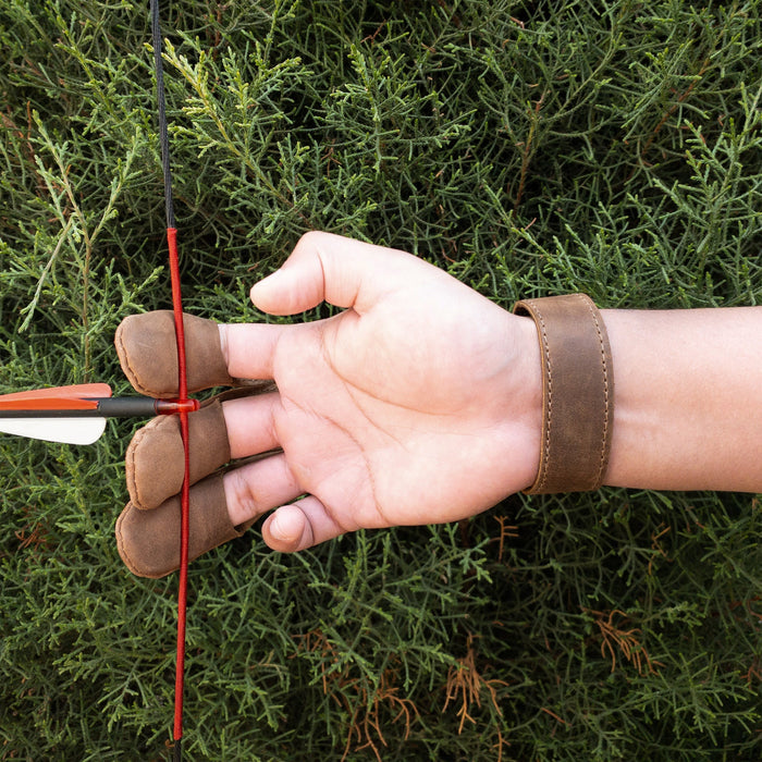 Three-Finger Archery Shooting Glove - Stockyard X 'The Leather Store'