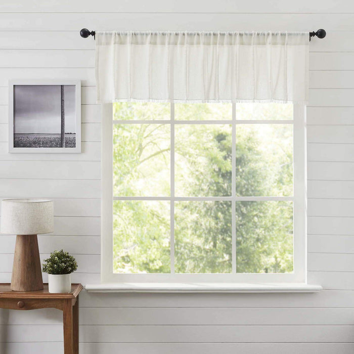 Tobacco Cloth Antique White Patchwork Valance 16x60 - The Village Country Store