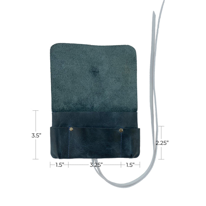Showcasing the Hide & Drink Tobacco Pouch with its internal design, ideal for keeping your smoking accessories organized, crafted from full grain leather.