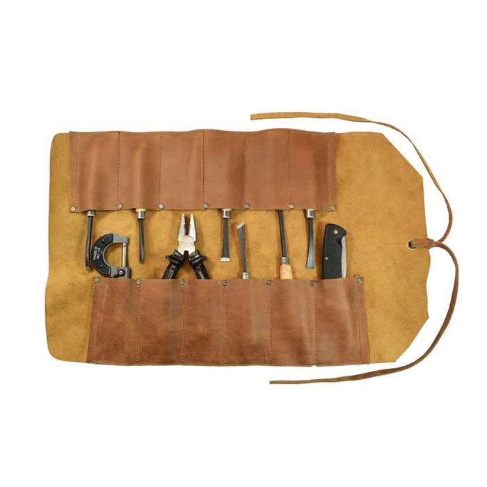 Hide & Drink Tool Roll (12 Pockets): Showcasing the refined details of the leather tool roll, ensuring durability and elegance combined for serious tool users. Tool Bag Roll Up, 12 Slot Heavy Duty Tool Roll Bag Organizer, Tool Roll Up Bag, Portable Tool Wrap Roll Bags for Travel, Durable Tool Kit Folding Tool Pouch Roll Up Mechanic Gifts for Men, Full Grain Leather, StockyardX, Small Batch Production, Hand Cut, Hand Sewn, Fire Branded, Artisan, Handmade in La Antigua Guatemala & Oaxaca Mexico.