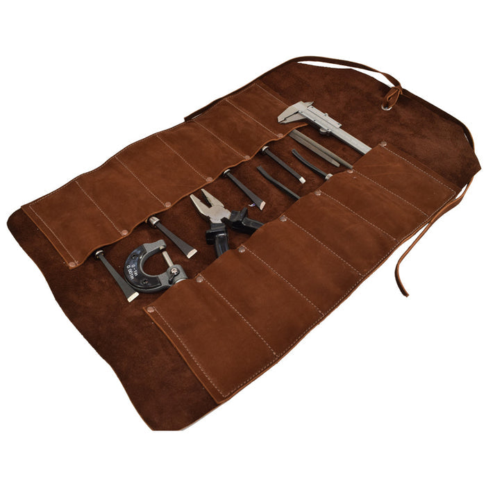 Hide & Drink Tool Roll (12 Pockets): Capturing the organization and elegance of the leather tool pouch ideal for professionals and craft enthusiasts alike. Tool Bag Roll Up, 12 Slot Heavy Duty Tool Roll Bag Organizer, Tool Roll Up Bag, Portable Tool Wrap Roll Bags for Travel, Durable Tool Kit Folding Tool Pouch Roll Up Mechanic Gifts for Men, Full Grain Leather, StockyardX, Small Batch Production, Hand Cut, Hand Sewn, Fire Branded, Artisan, Handmade in La Antigua Guatemala & Oaxaca Mexico.