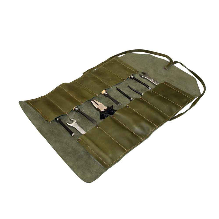 Hide & Drink Tool Roll (12 Pockets): A beautiful presentation of the leather tool roll that combines style and functionality, perfect for everyday carry. Tool Bag Roll Up, 12 Slot Heavy Duty Tool Roll Bag Organizer, Tool Roll Up Bag, Portable Tool Wrap Roll Bags for Travel, Durable Tool Kit Folding Tool Pouch Roll Up Mechanic Gifts for Men, Full Grain Leather, StockyardX, Small Batch Production, Hand Cut, Hand Sewn, Fire Branded, Artisan, Handmade in La Antigua Guatemala & Oaxaca Mexico.