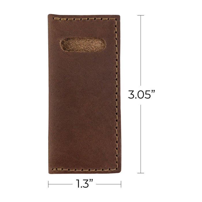 Hide & Drink Tooth Pick Case (4 Pack) featuring crafted leather for a stylish toothpick holder. Set of 4 Tooth Pick Cases, Cooking Accessories, Full Grain Leather, StockyardX, Small Batch Production, Hand Cut, Hand Sewn, Fire Branded, Artisan, Handmade in La Antigua Guatemala & Oaxaca Mexico.