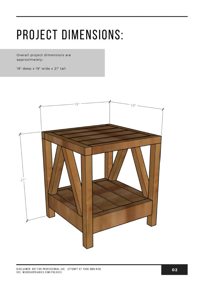 Umbrella Stand Side Table Plans