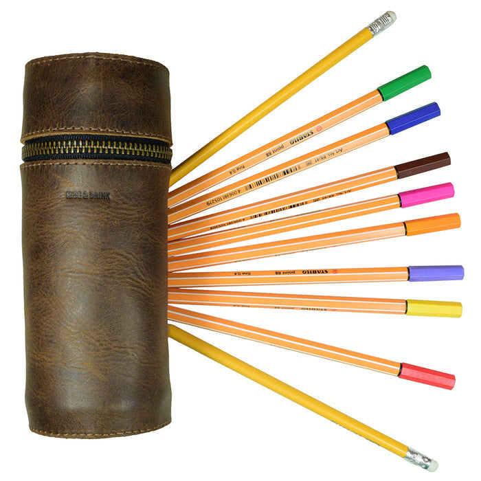Vertical Cylinder Pencil Case - Stockyard X 'The Leather Store'