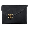 Black Vintage Clutch Bag from Hide & Drink, featuring a sophisticated design with unique clasp, expertly crafted from Full Grain Leather, handmade in La Antigua Guatemala.