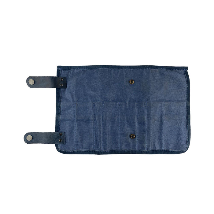 Hide & Drink presents its Barber Tool Roll, featuring a Snap Tool Roll Up Bag with 14 Slots, intended for storage of scissors & screwdrivers. Made from durable Full Grain Leather, this portable carry case aligns with StockyardX's small batch production approach, artisan crafted, hand cut, hand sewn, and fire branded in La Antigua Guatemala & Oaxaca Mexico.