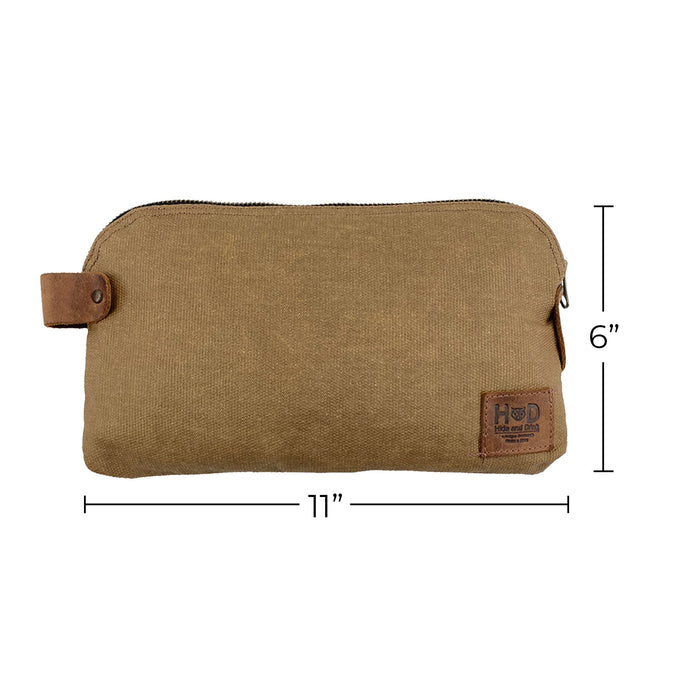 Dopp Kit Utility Bag by Hide & Drink demonstrating practical craftsmanship in its design. This artisan Dopp Kit Utility Bag serves multiple purposes and is made from full grain leather, highlighting artisan craftsmanship emphasizing hand cut and hand sewn production in small batches, handmade in La Antigua Guatemala & Oaxaca Mexico.