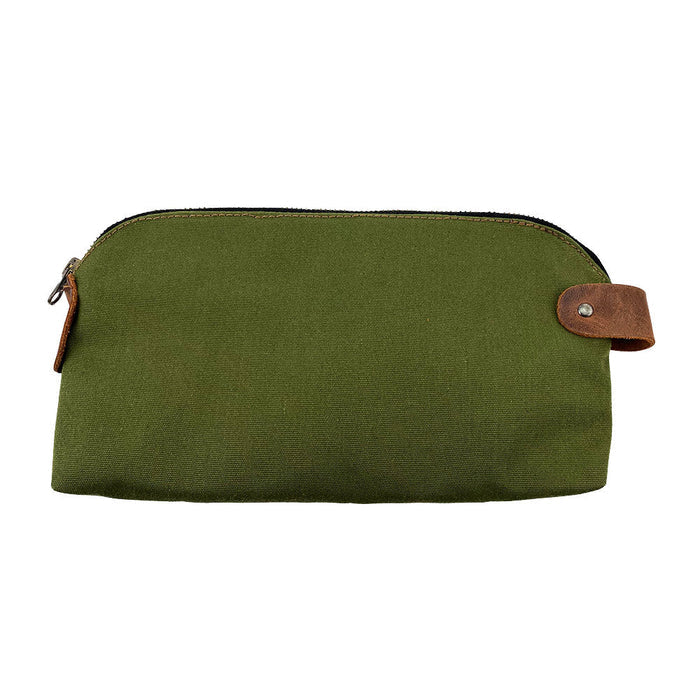 Dopp Kit Utility Bag by Hide & Drink highlighting its elegant practicality for everyday essentials. This large rustic all-purpose Dopp Kit Utility Bag made from full grain leather showcases artisan craftsmanship, emphasizing hand cut and hand sewn techniques, handmade in La Antigua Guatemala & Oaxaca Mexico.
