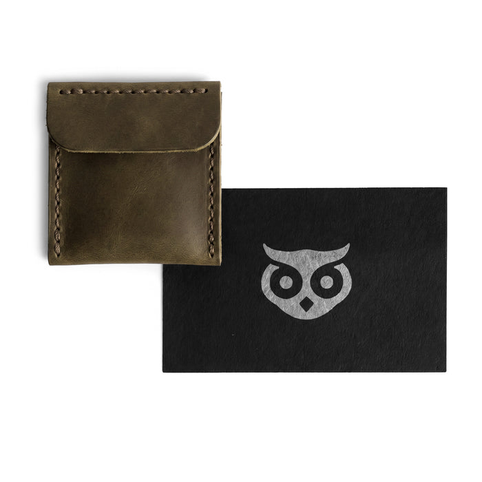 Hide & Drink Wedding Ring Case with a classic blue finish, beautifully organizing engagement rings. Ideal as a pouch organizer for jewelry, handmade in La Antigua Guatemala & Oaxaca Mexico, showcasing artisan craftsmanship.