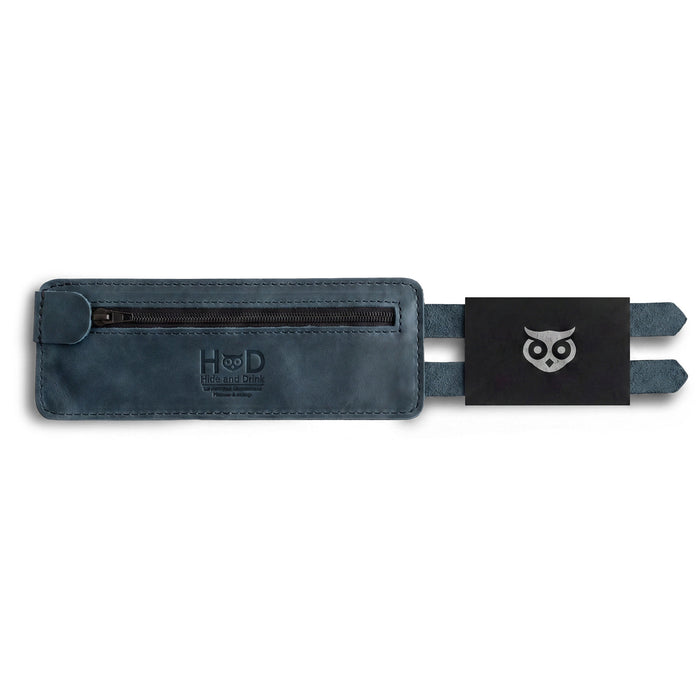 Stylish Wrist-Wallet-Cuff by Hide & Drink, showcasing the rustic design made of Full Grain Leather, highlighting the premium craftsmanship of StockyardX, featuring handmade details from artisans in La Antigua Guatemala & Oaxaca Mexico, including hand cut, hand sewn, and fire branded elements.