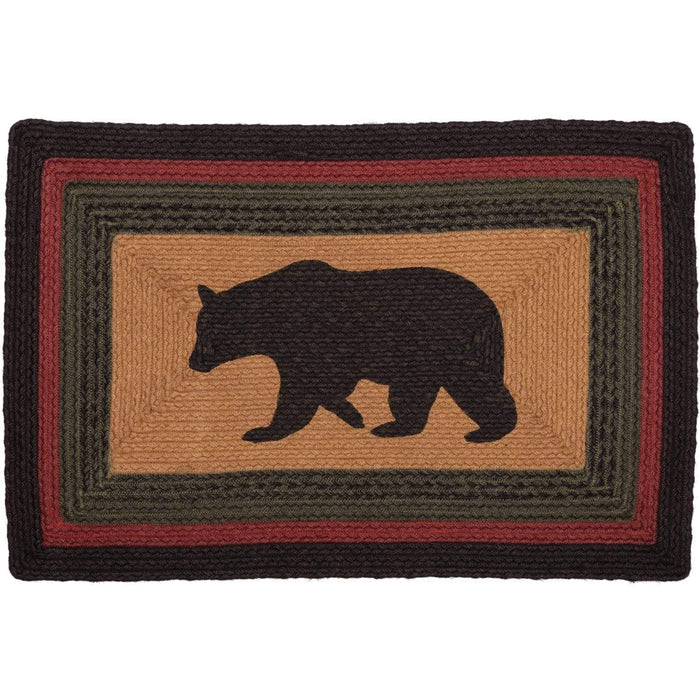 Wyatt Stenciled Bear Jute Rug Rect w/ Pad 20x30 - The Village Country Store