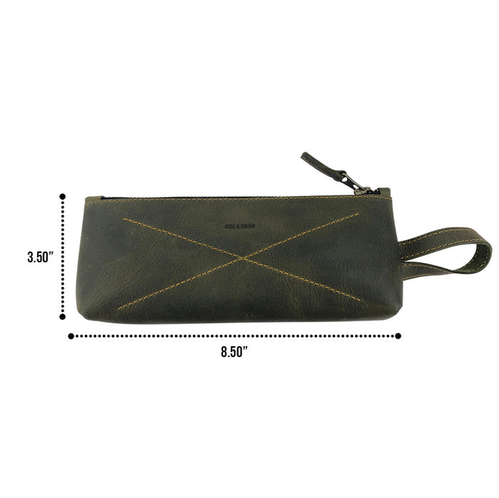 Hide & Drink's X Stitched Case, in a warm brown shade, combines style with functionality for all your storage needs, showcasing durable full grain leather craftsmanship. Handmade in La Antigua Guatemala and Oaxaca, Mexico, it emphasizes small batch production.