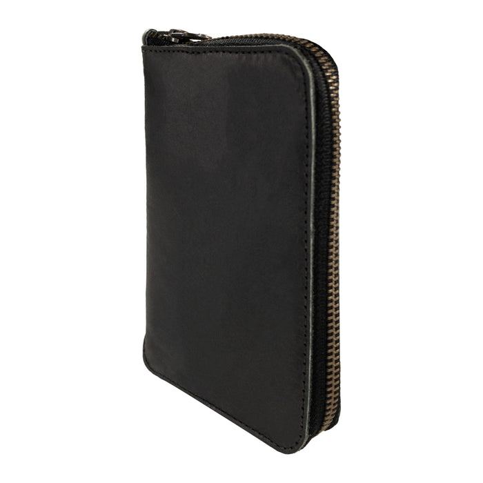 Profile of Hide & Drink Zippered Journal Cover for Moleskine (Notebook NOT Included) displaying its full grain leather texture and handmade charm.